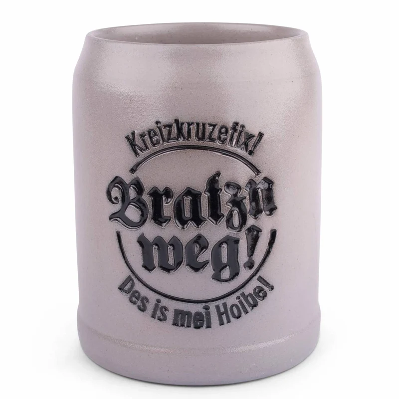 Steinkrug "Bratzn weg!"