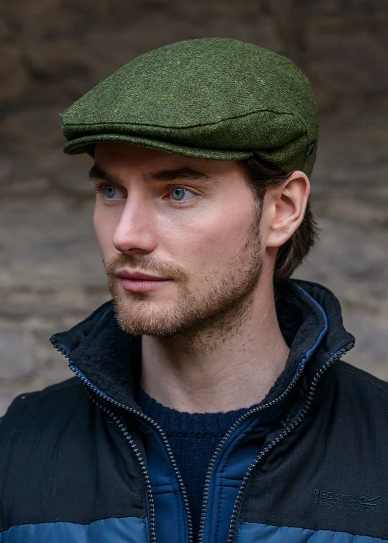 Mucros Wool Trinity Cap | Premium Hand-Woven Green Flat Cap