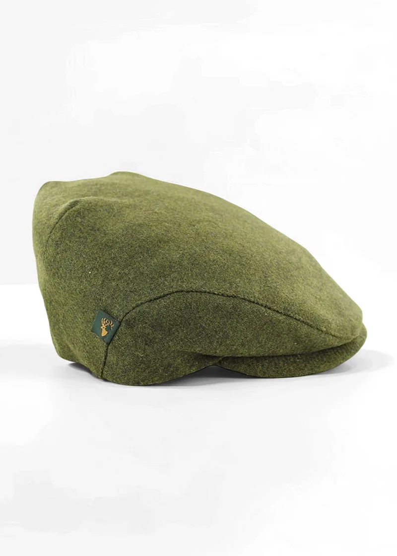 Mucros Wool Trinity Cap | Premium Hand-Woven Green Flat Cap