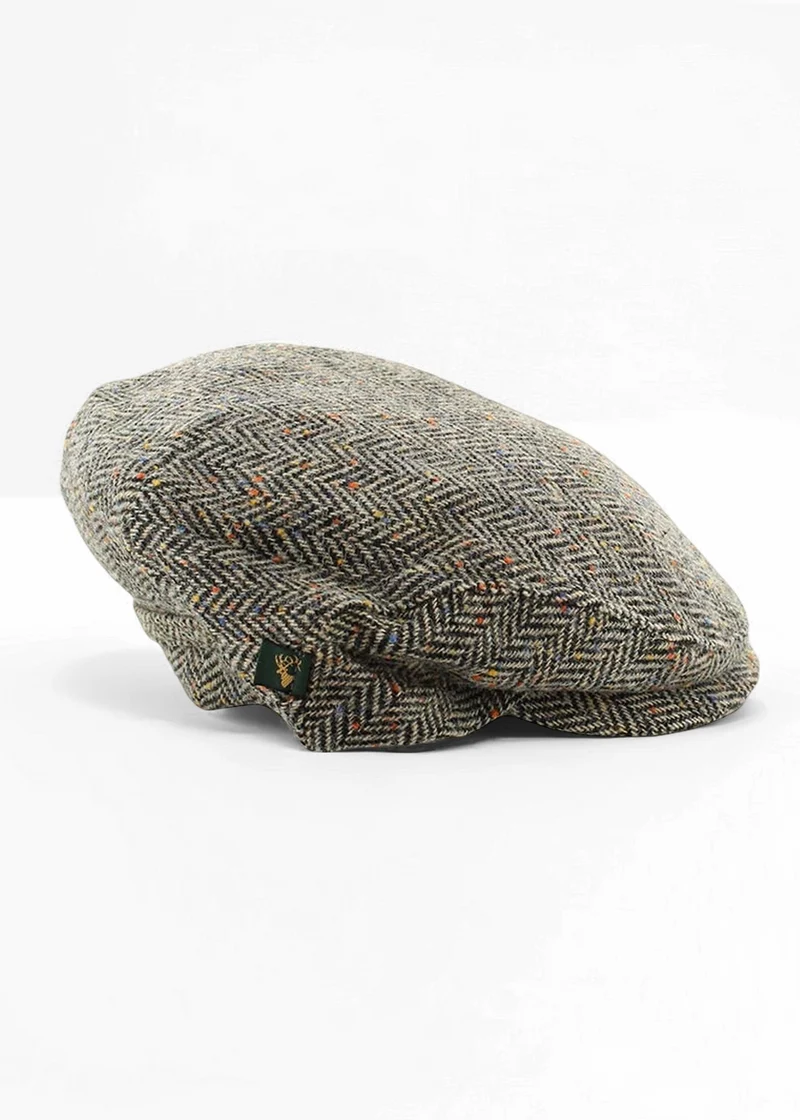 Mucros Trinity Cap | Premium Wool Herringbone Flat Cap