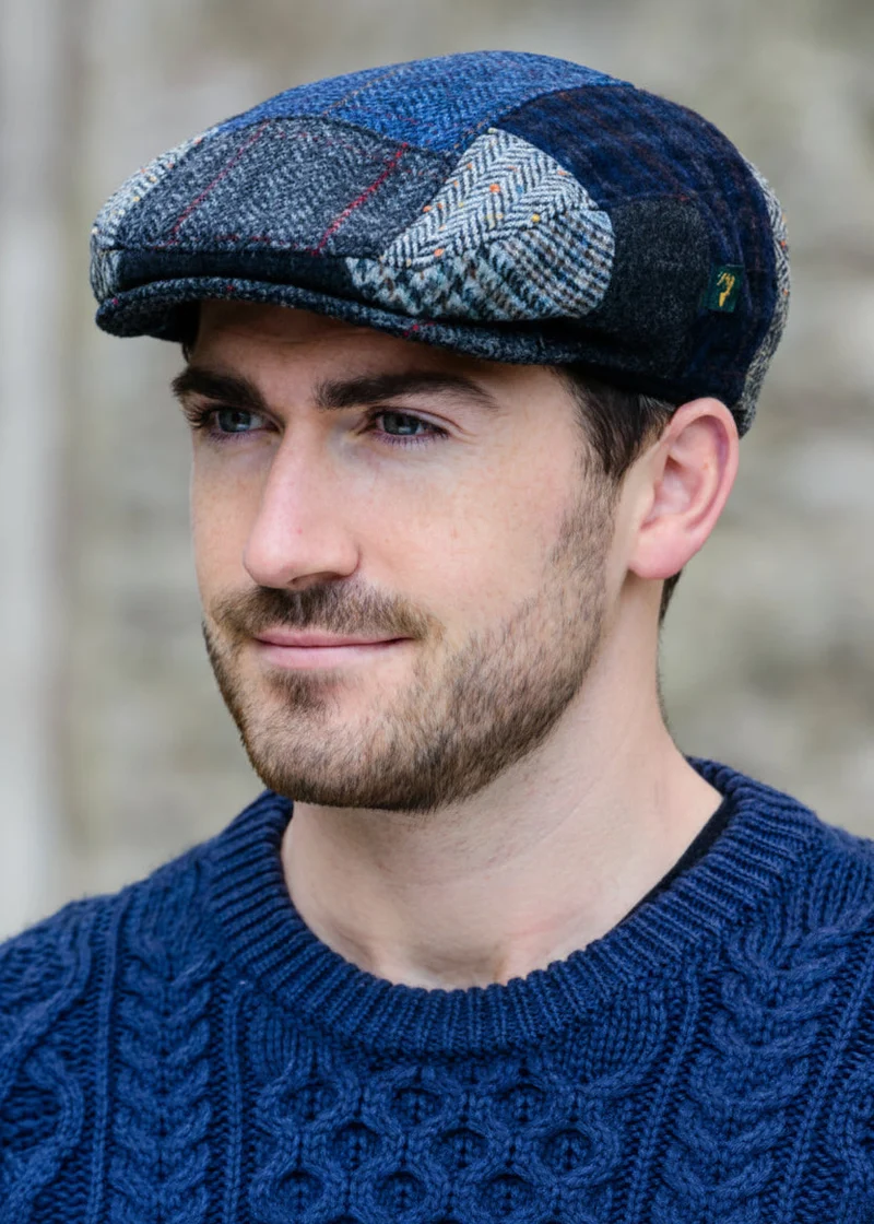 Mucros Patch Cap | Premium Wool Flat Cap with Quilted Lining