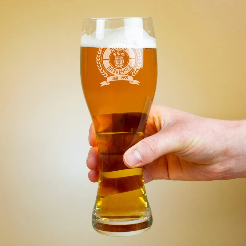 Personalisiertes Leonardo Weizen-Bierglas Bierkenner in zwei Größen