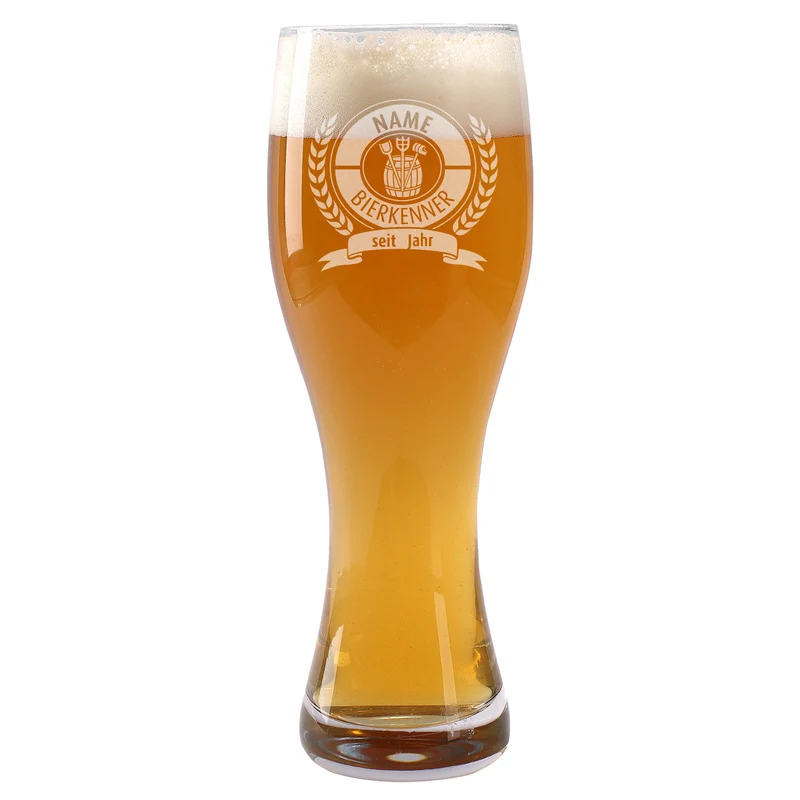 Personalisiertes Leonardo Weizen-Bierglas Bierkenner in zwei Größen
