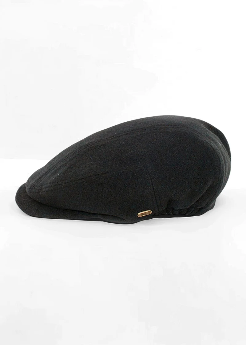 Mucros Kerry Cap | Premium Wool Flat Cap | Black