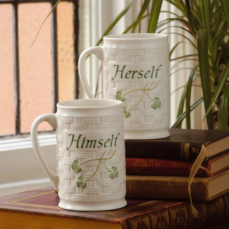 Belleek Classic Himself & Herself Mug Set