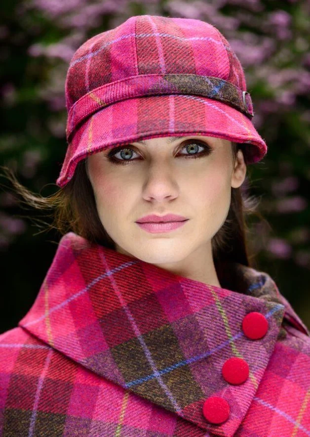 Mucros Flapper Hat | Pink Check