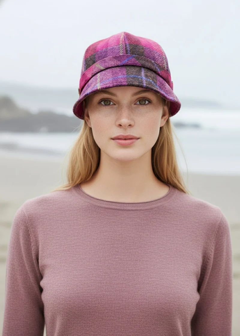 Mucros Flapper Hat | Pink Check