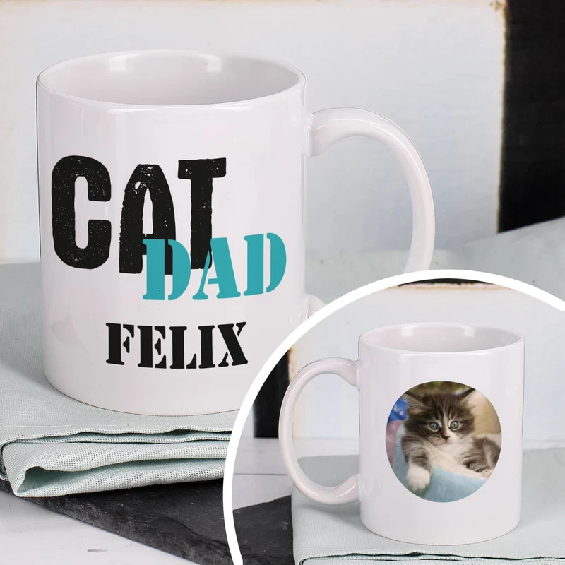 Fototasse Cat Mom | Cat Dad mit Ihrem Wunschnamen