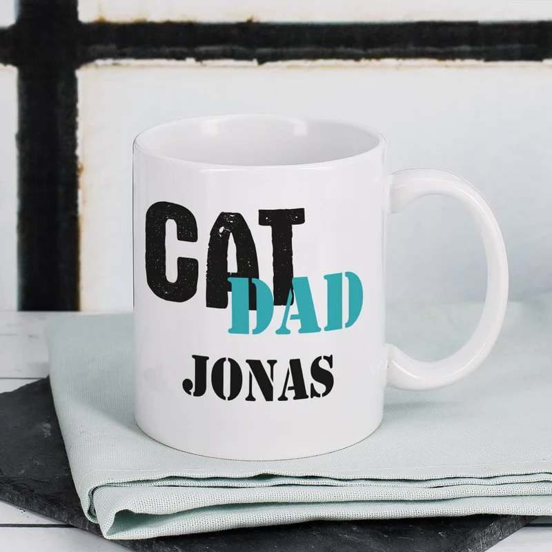 Fototasse Cat Mom | Cat Dad mit Ihrem Wunschnamen