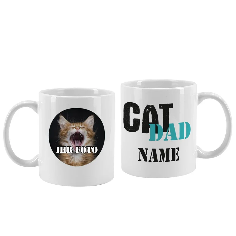 Fototasse Cat Mom | Cat Dad mit Ihrem Wunschnamen