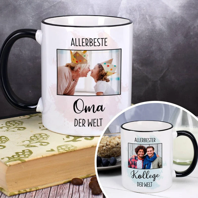 Allerbeste ... der Welt - Tasse mit Ihrem Foto für Frauen oder Männer