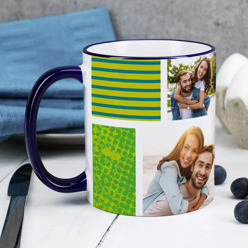 Foto-Tasse mit 3 Bildern und Wunschtext