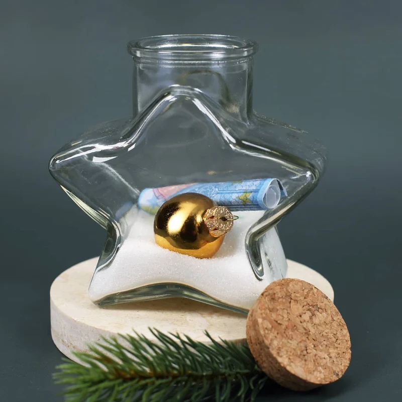 Glasflasche Stern