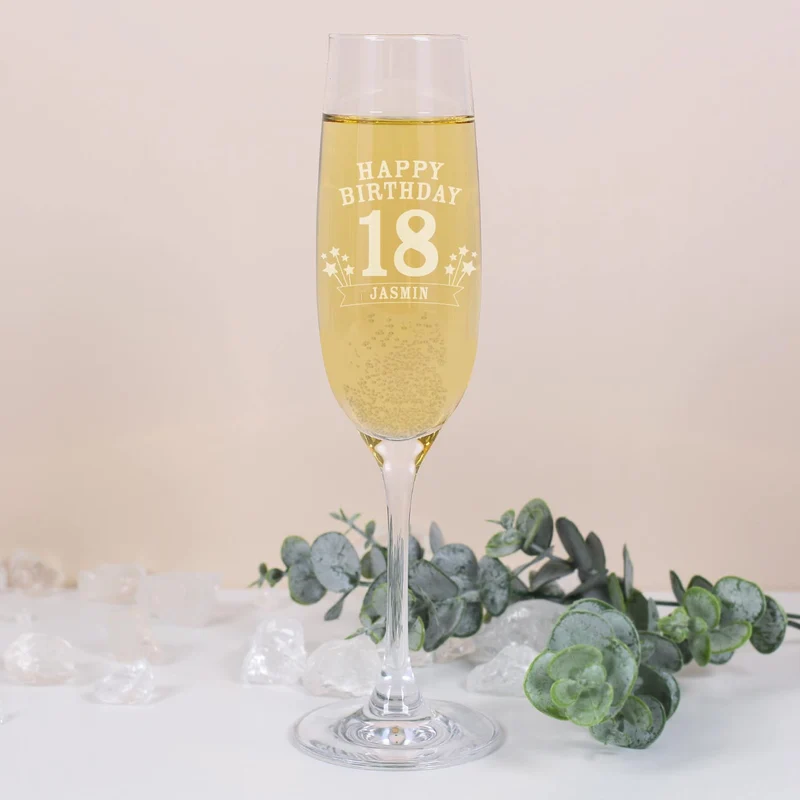 Sektglas - Happy Birthday 18 mit Name