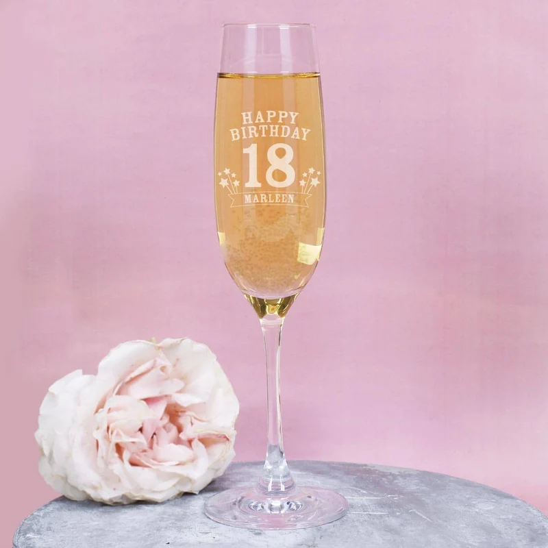 Sektglas - Happy Birthday 18 mit Name