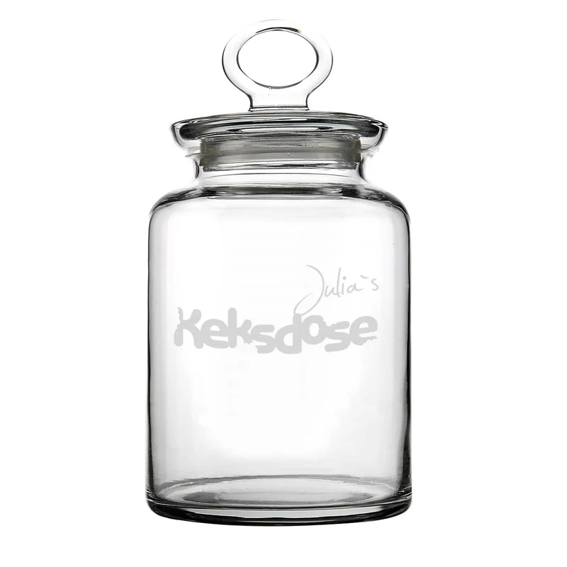 Glasdose Krümel mit Wunschnamen