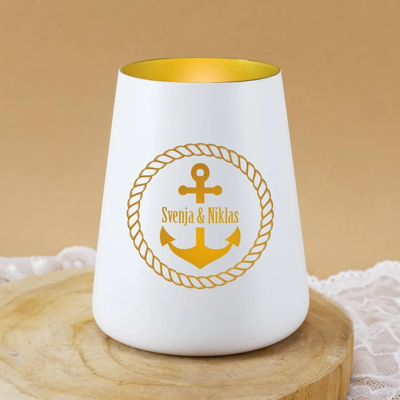 Maritimes Windlicht mit Namensgravur