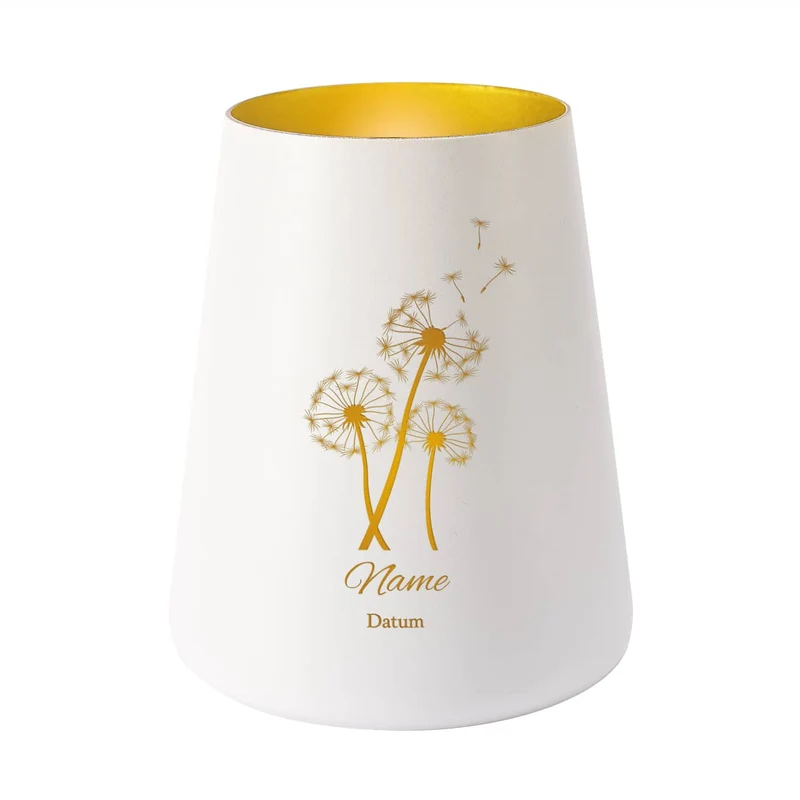 Trauerlicht mit Pusteblumen in schwarz oder weiss