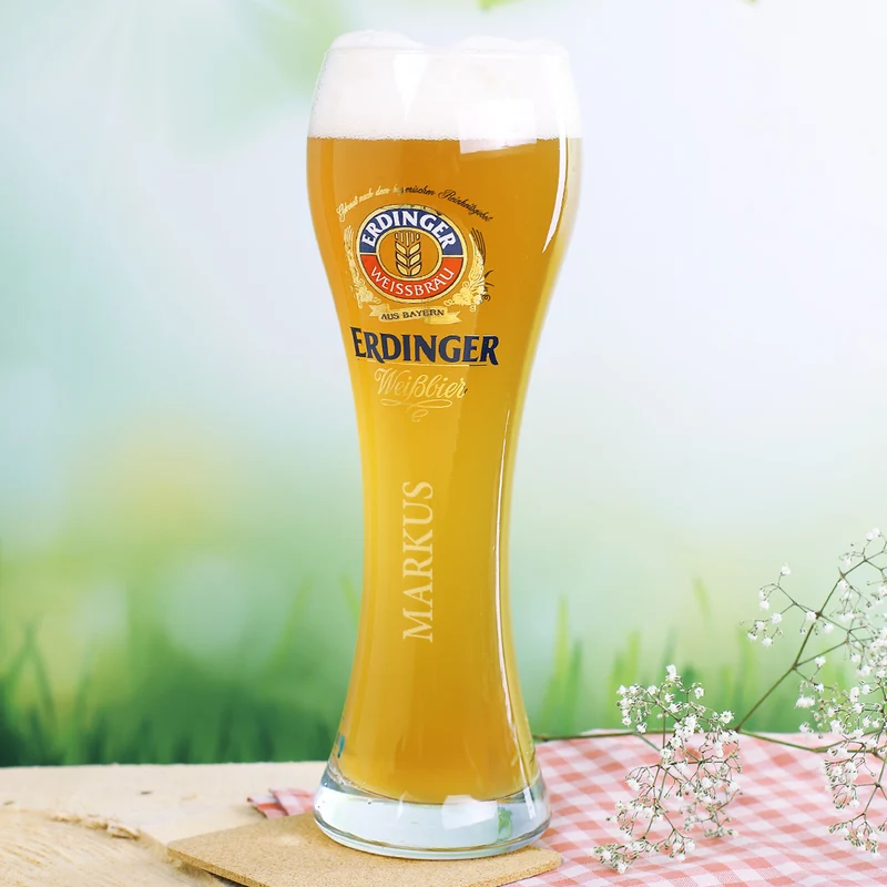 Original Erdinger Weißbierglas mit Gravur Ihres Wunschnamens
