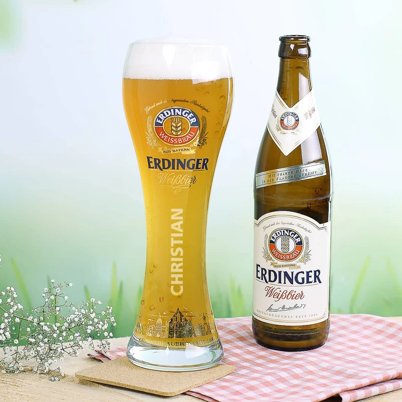 Erdinger Weissbräu Weizenbierglas mit Ihrem Wunschnamen graviert