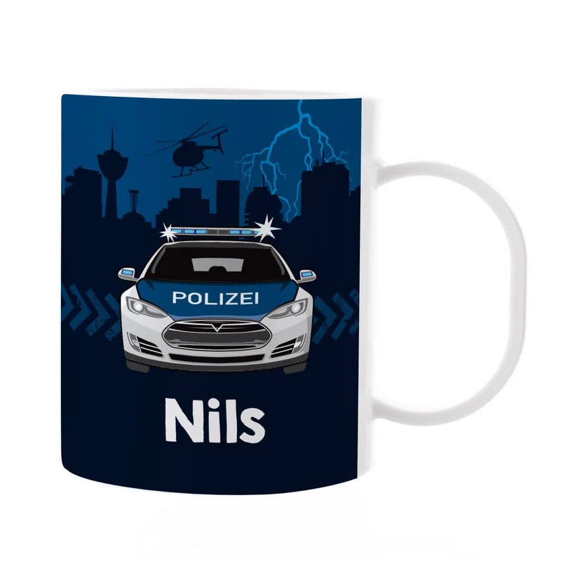 Polizei Tasse aus bruchfestem Kunststoff | Geschenk für Kinder & Kindergarten