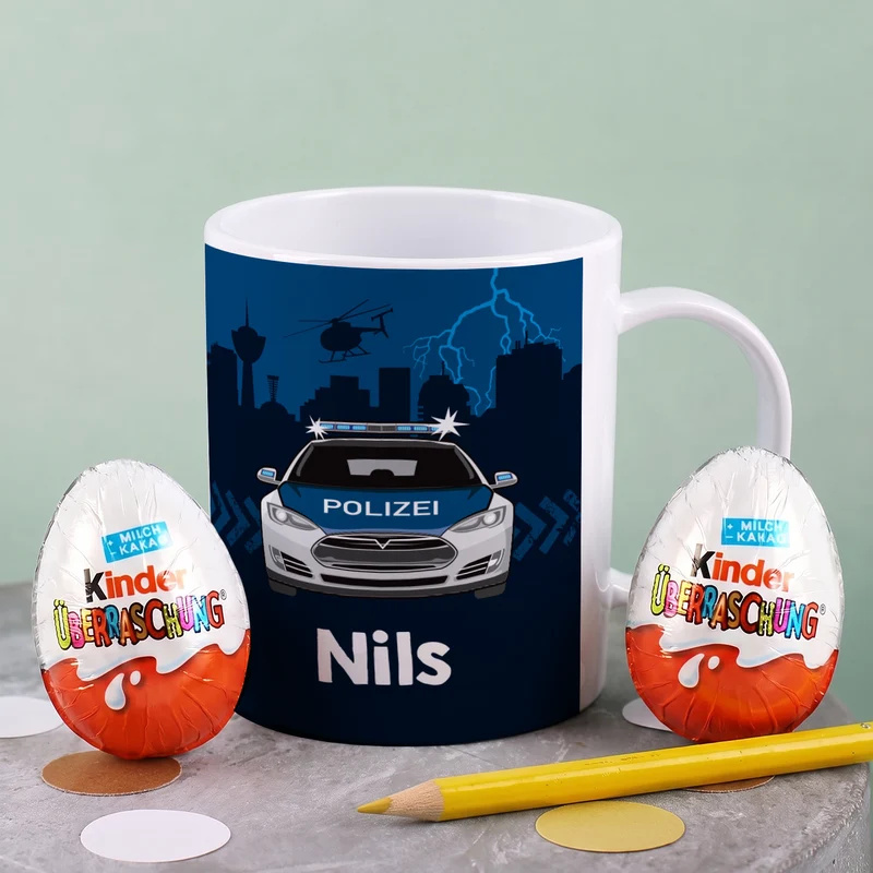 Polizei Tasse aus bruchfestem Kunststoff | Geschenk für Kinder & Kindergarten