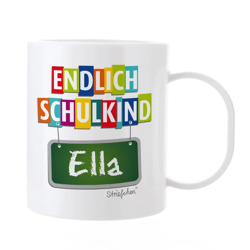 Tasse zum Schulanfang mit Name als Geschenk zur Einschulung