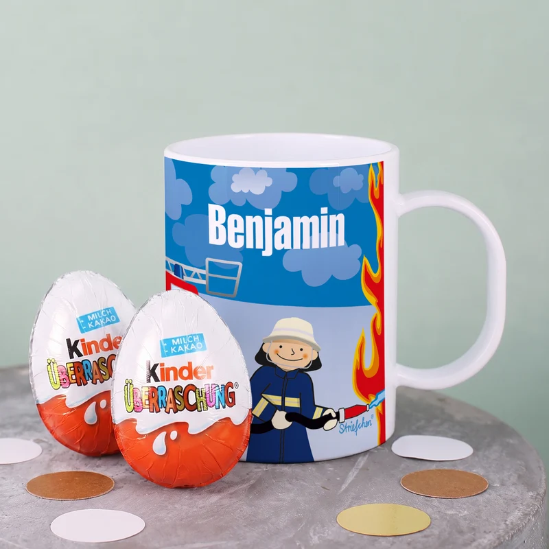 Feuerwehr - Tasse aus bruchfesten Kunststoff für Kinder