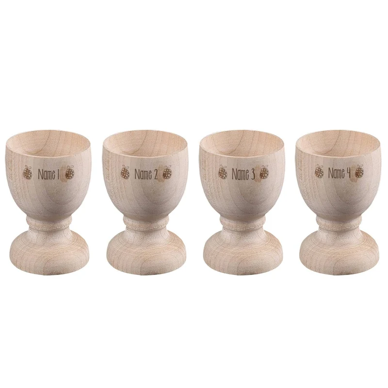 4er Set Eierbecher zu Ostern aus Holz