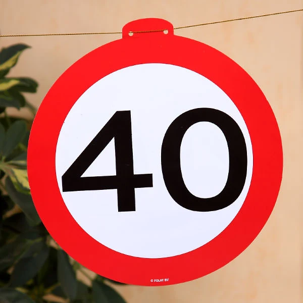 Deko Girlande - Verkehrszeichen 40