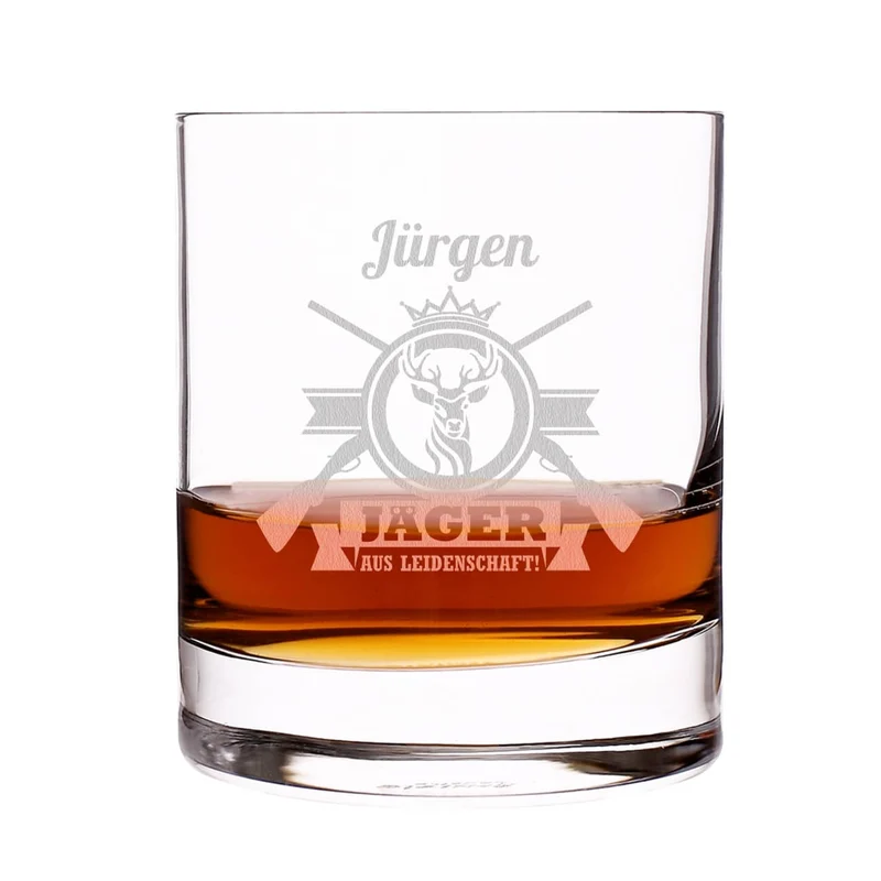 Jäger aus Leidenschaft - graviertes Whiskyglas mit Name