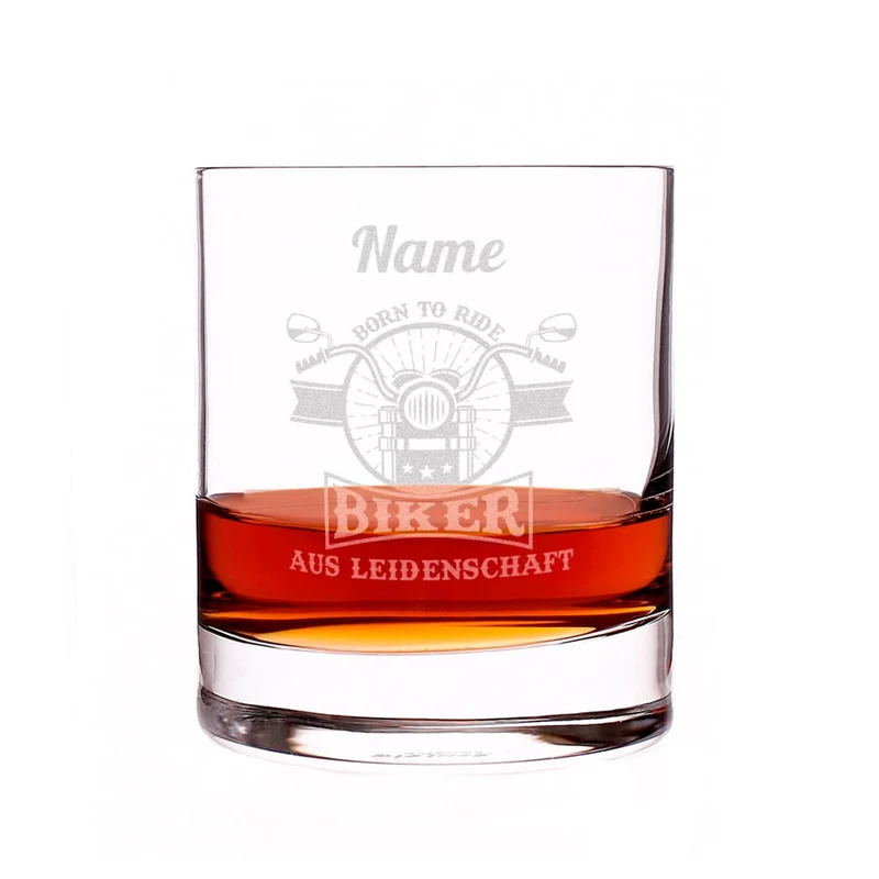 Biker aus Leidenschaft - graviertes Whiskyglas mit Name