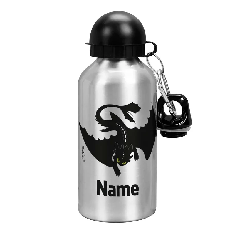 Trinkflasche mit Drache und Name