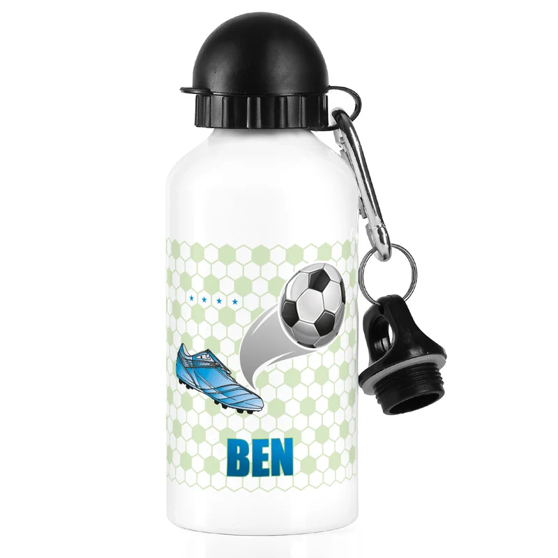 Trinkflasche mit Fußball-Motiv und Name