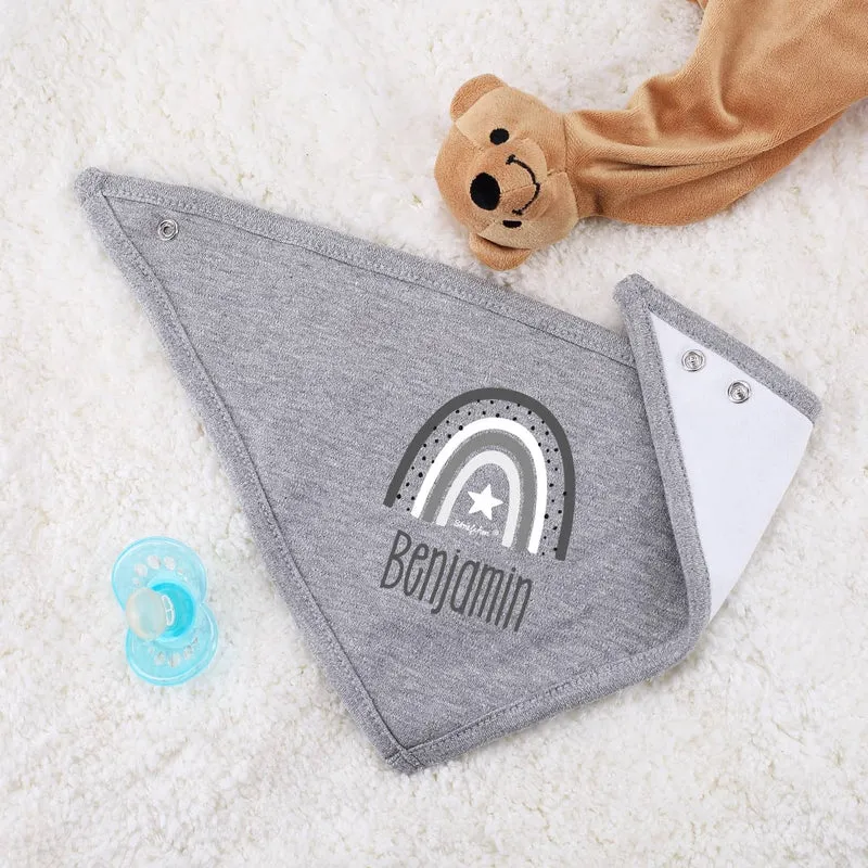 Baby-Halstuch mit Regenbogenmotiv in 3 verschiedenen Farben