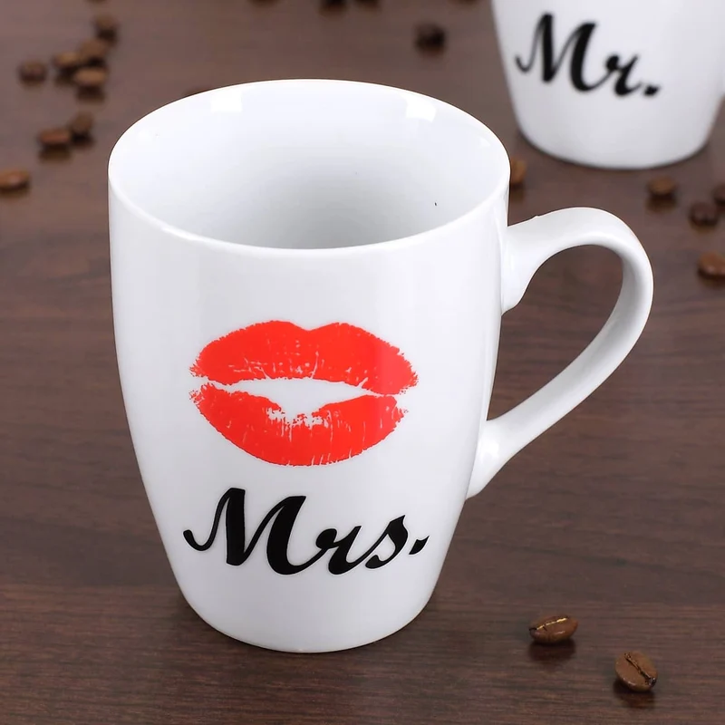 Tassen im Mr. & Mrs. Design, 2er Set in Geschenkverpackung