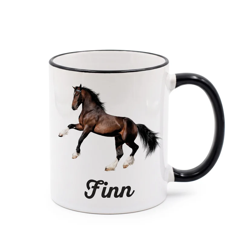 Pferde Tasse mit Clydesdale und Name