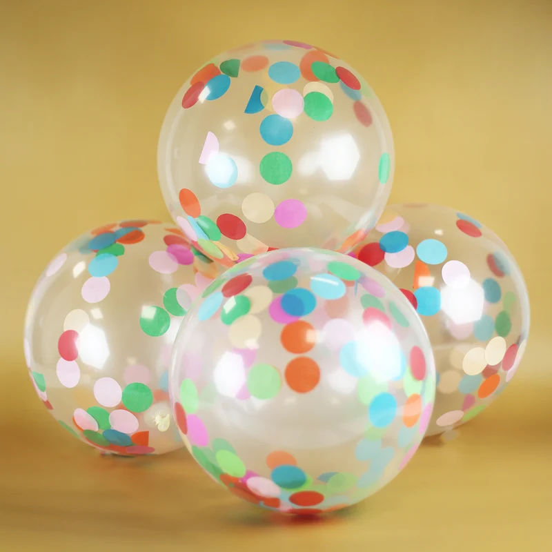Ballons mit buntem Konfetti 30 cm - 4 Stück