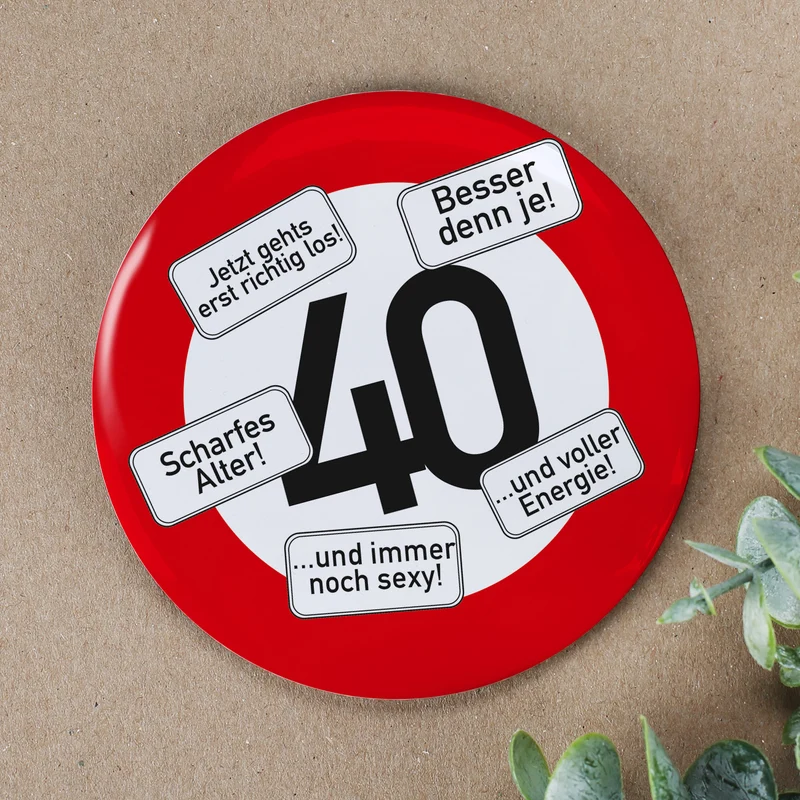 Riesen Button Verkehrsschild 18 bis 100