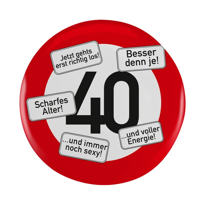Riesen Button Verkehrsschild 18 bis 100