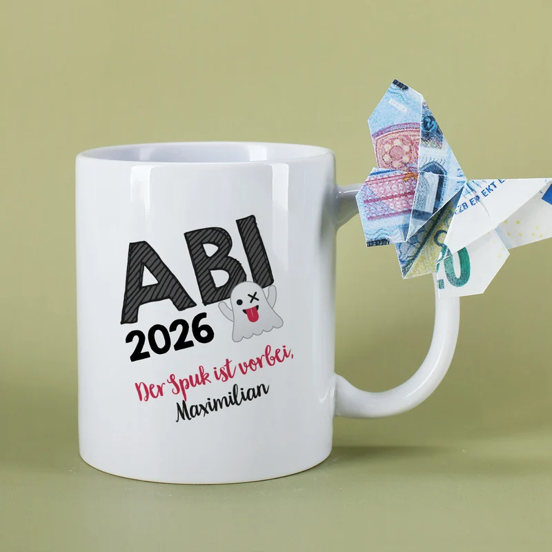 Abitur-Tasse mit Name - der Spuk ist vorbei