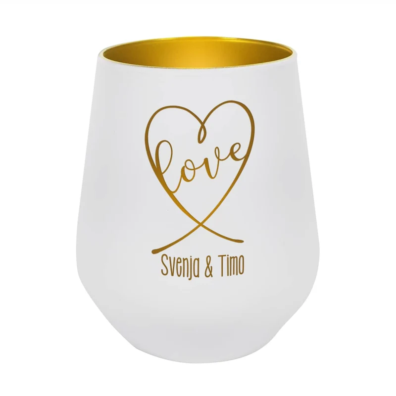Windlicht mit Love Herz und Namen graviert