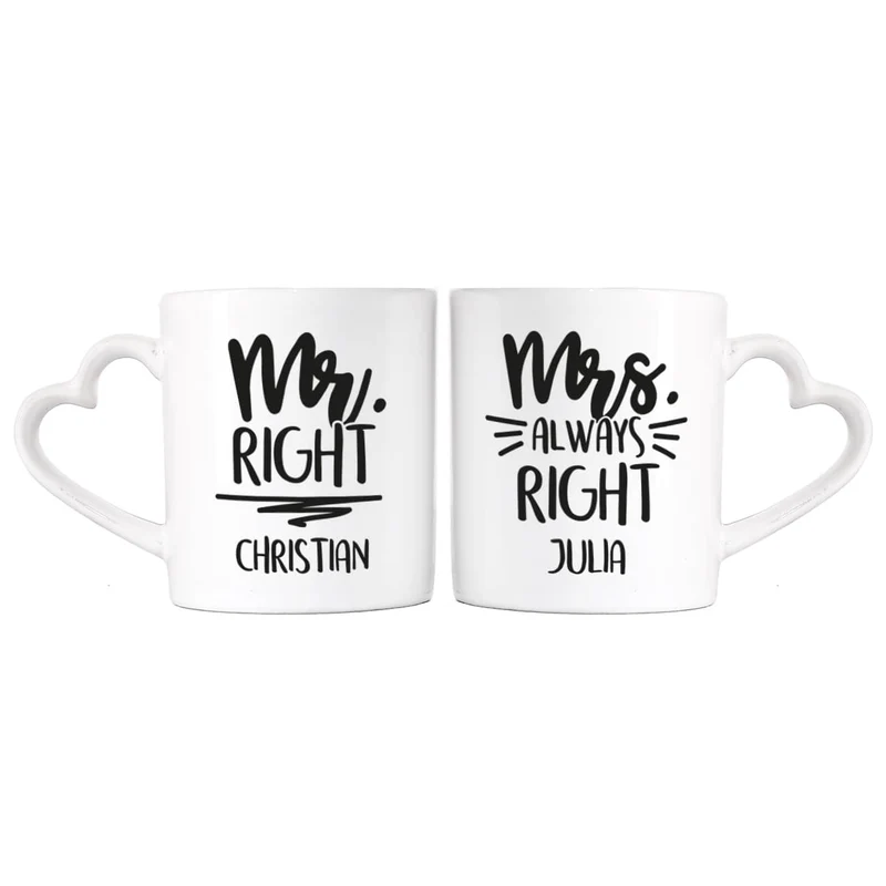 Paartassen zum Valentinstag - Mr Right und Mrs always Right