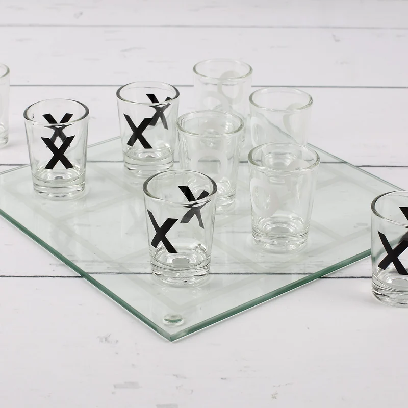 Glas-Trinkspiel Tic Tac Toe
