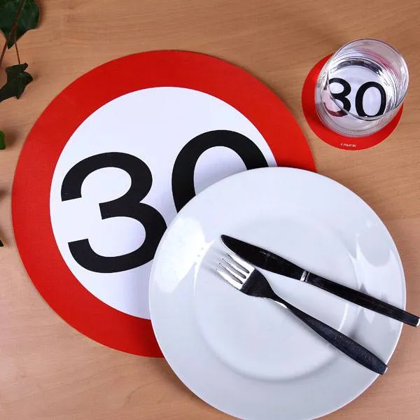4 Platzsets zum 30. Geburtstag