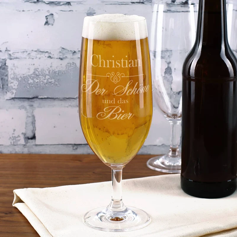 Bierglas - Der Schöne und das Bier - mit Namensgravur