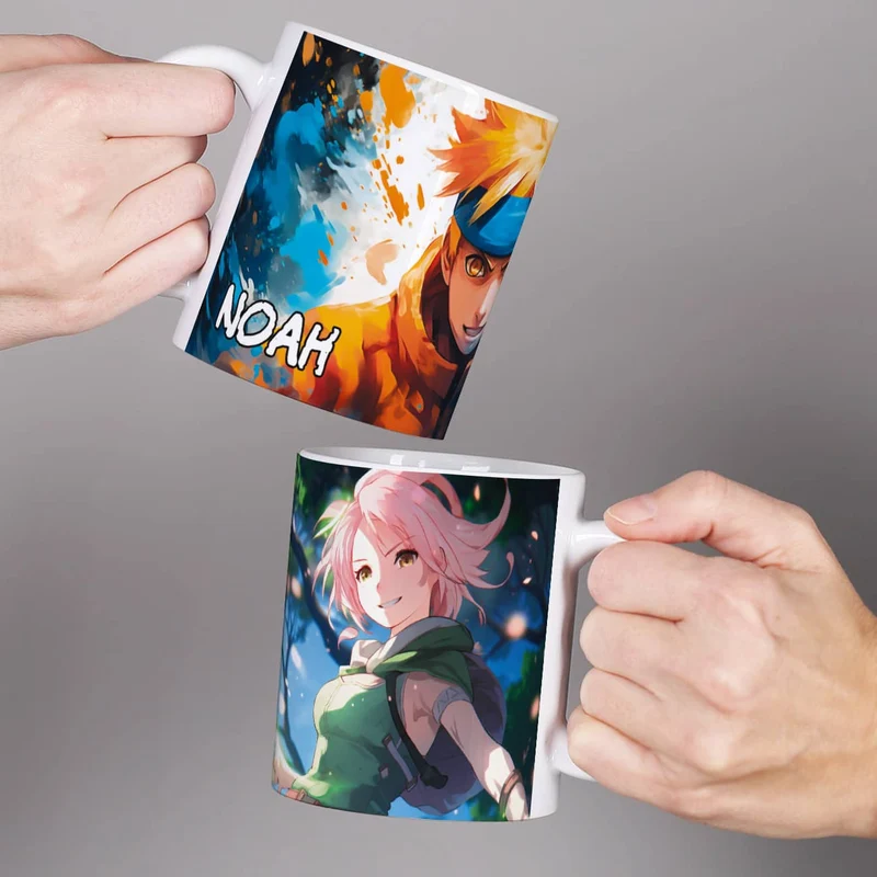 Persönliche Anime-Tasse mit Lieblingsfigur und Wunschname
