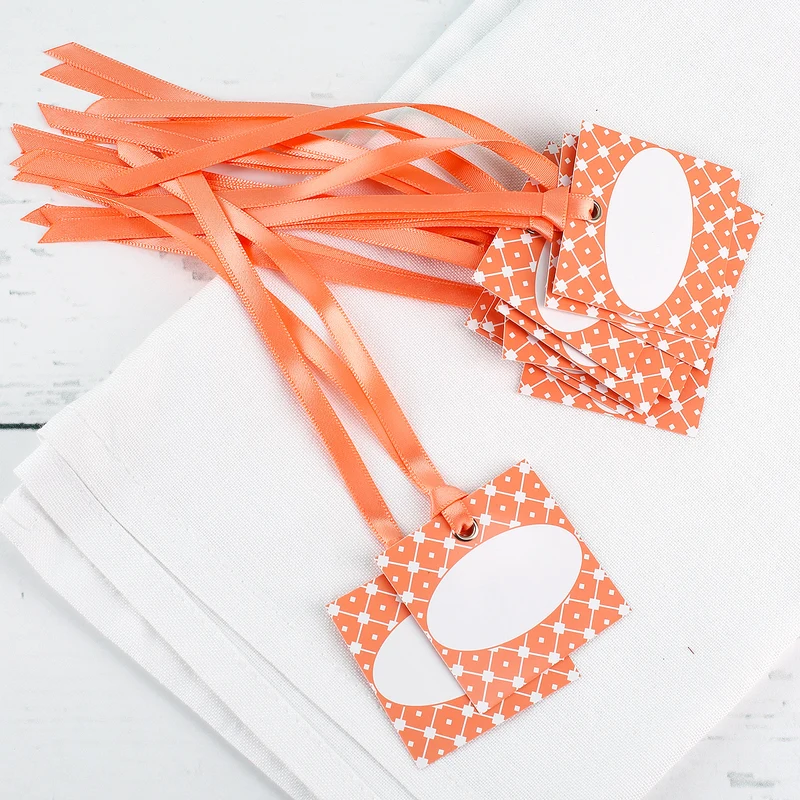 12 Pappanhänger in Orange