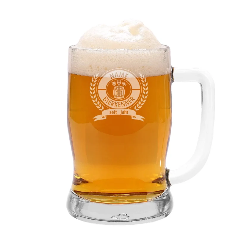 Bierseidel mit persönlicher Gravur Bierkenner
