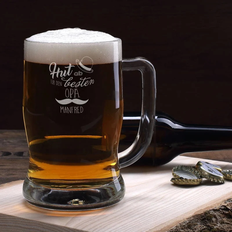 Bierseidel für den besten Opa mit extradickem Glas für langanhaltene Kühlung